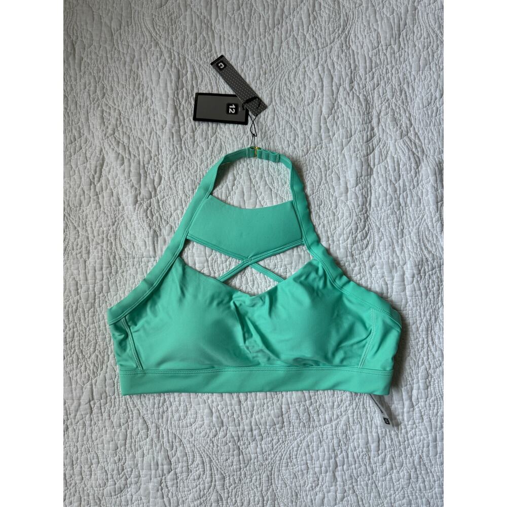 CHESTEE+Barbella Box The Candace Swim Sports Bra Bimini Blue--Size 12/L